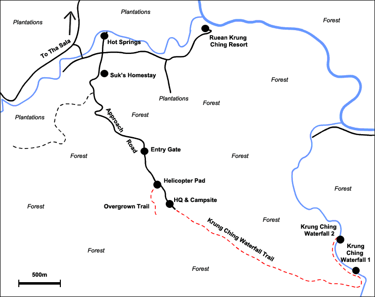 Krung Ching Waterfall Map